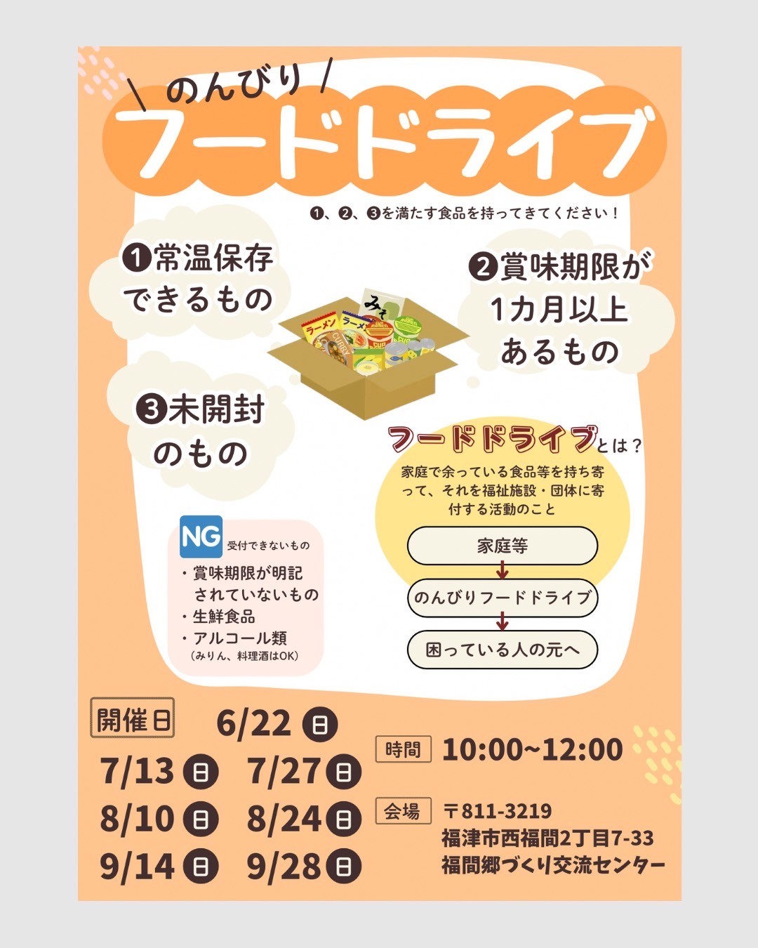のんびりフードドライブはじまります！！